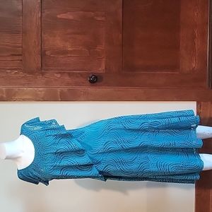 Reba Teal lace with jewels dress midi with slip under from Dillard Size small